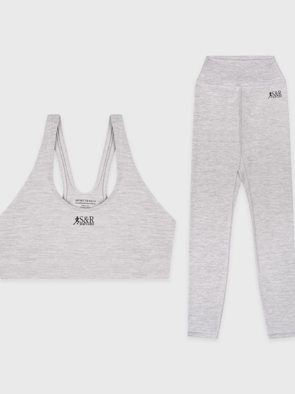 Brand New- Sporty & Rich SR Runner Bra & Legging in Heather Gray 🩶👟